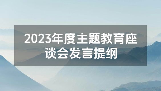 2023年度主题教育座谈会发言提纲