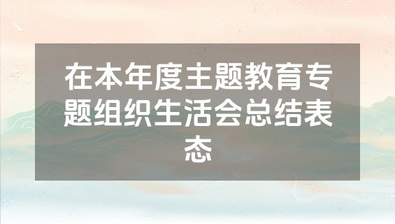 在本年度主题教育专题组织生活会总结表态