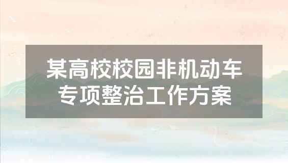 某高校校园非机动车专项整治工作方案