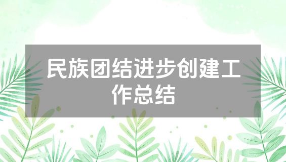 民族团结进步创建工作总结