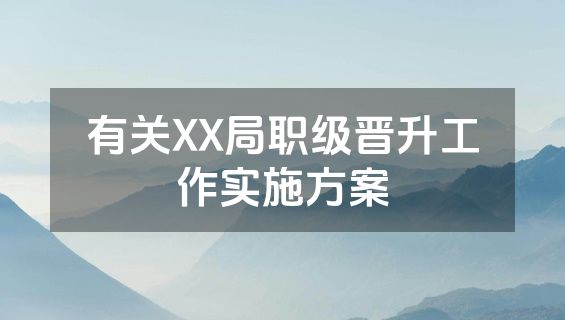 有关XX局职级晋升工作实施方案