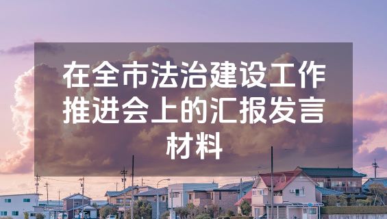 在全市法治建设工作推进会上的汇报发言材料