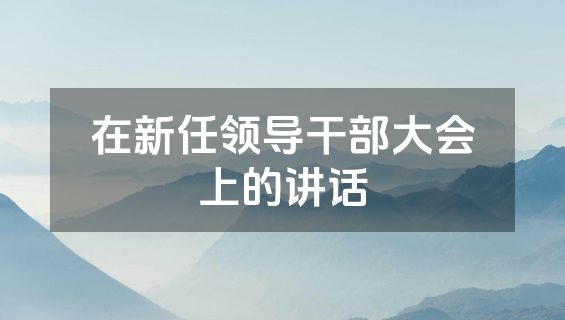 在新任领导干部大会上的讲话