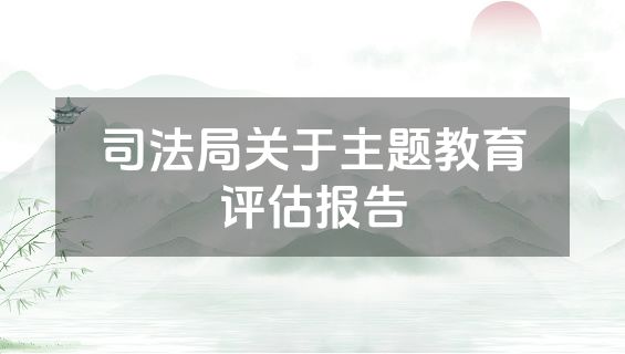 司法局关于主题教育评估报告