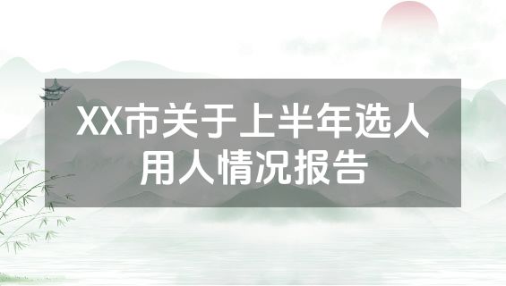 XX市关于上半年选人用人情况报告