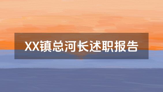 XX镇总河长述职报告