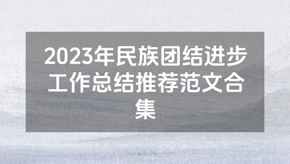 2023年民族团结进步工作总结推荐范文合集