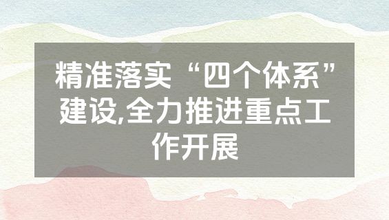 精准落实“四个体系”建设,全力推进重点工作开展