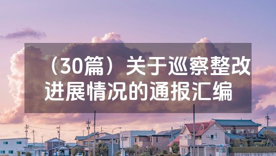（30篇）关于巡察整改进展情况的通报汇编