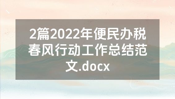 2篇2022年便民办税春风行动工作总结范文.docx