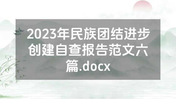 2023年民族团结进步创建自查报告范文六篇.docx