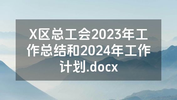 X区总工会2023年工作总结和2024年工作计划.docx