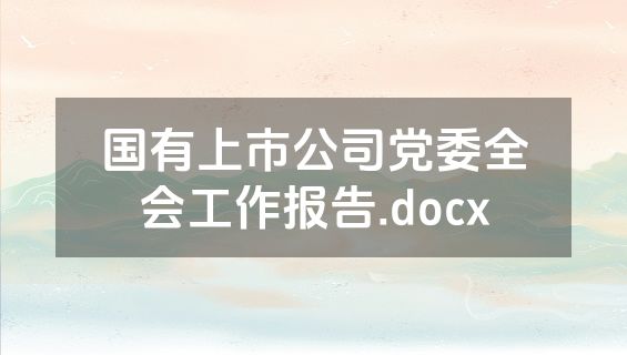 国有上市公司党委全会工作报告.docx