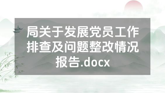 局关于发展党员工作排查及问题整改情况报告.docx