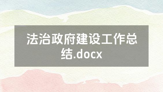 法治政府建设工作总结.docx