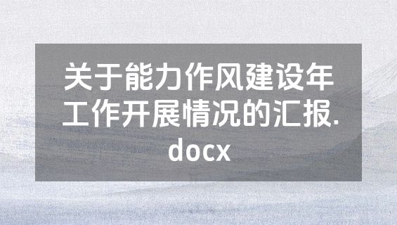 关于能力作风建设年工作开展情况的汇报.docx