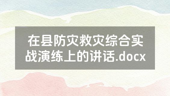 在县防灾救灾综合实战演练上的讲话.docx