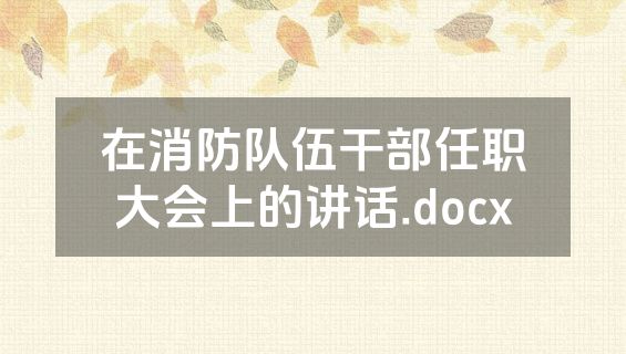 在消防队伍干部任职大会上的讲话.docx