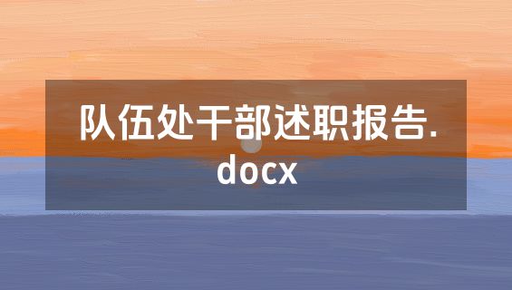 队伍处干部述职报告.docx