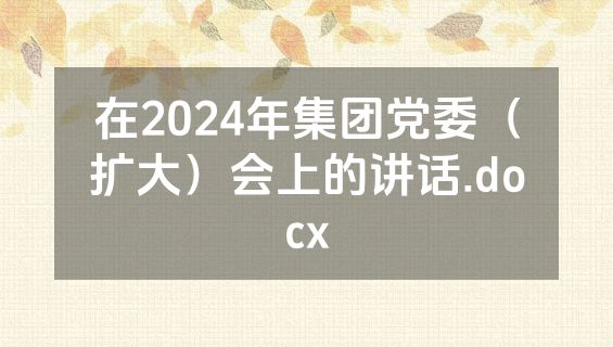 在2024年集团党委（扩大）会上的讲话.docx