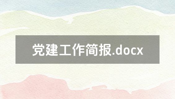 党建工作简报.docx