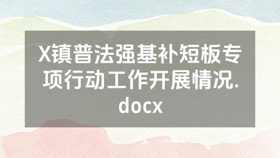 X镇普法强基补短板专项行动工作开展情况.docx