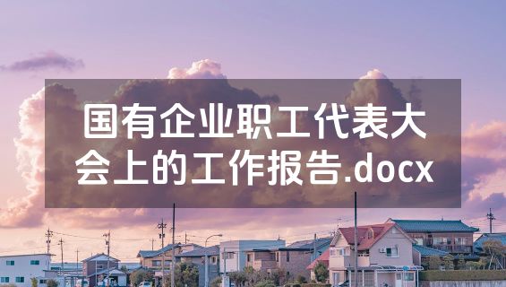 国有企业职工代表大会上的工作报告.docx