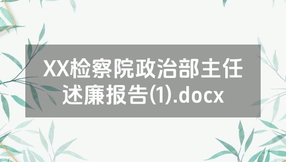 XX检察院政治部主任述廉报告(1).docx