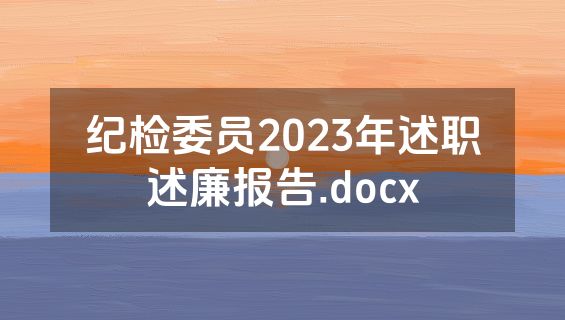 纪检委员2023年述职述廉报告.docx