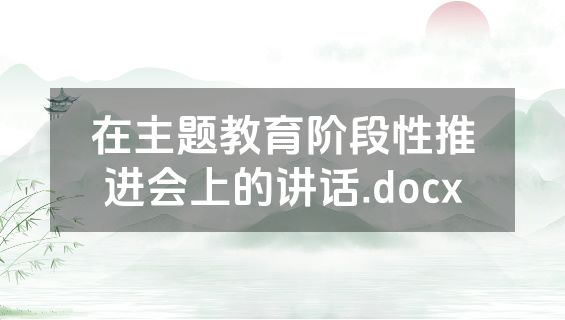 在主题教育阶段性推进会上的讲话.docx