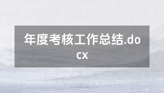 年度考核工作总结.docx