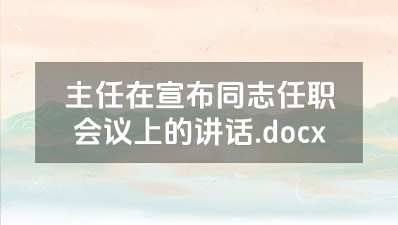 主任在宣布同志任职会议上的讲话.docx