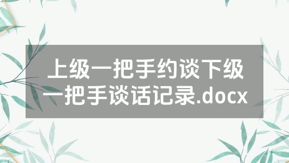 上级一把手约谈下级一把手谈话记录.docx