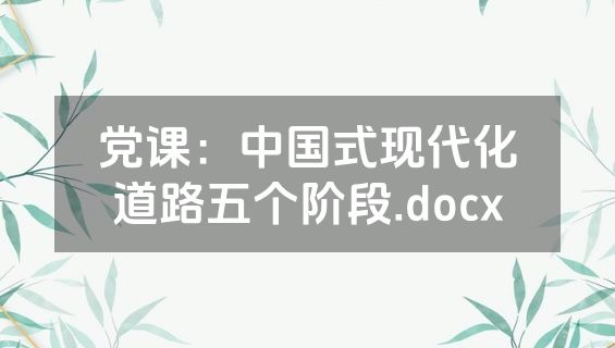 党课：中国式现代化道路五个阶段.docx