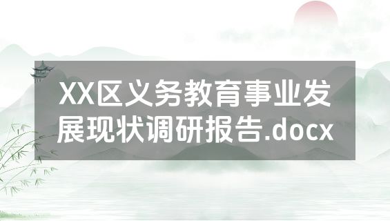 XX区义务教育事业发展现状调研报告.docx