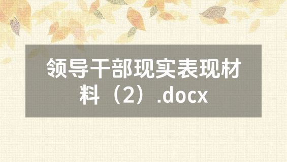 领导干部现实表现材料（2）.docx