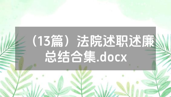 （13篇）法院述职述廉总结合集.docx