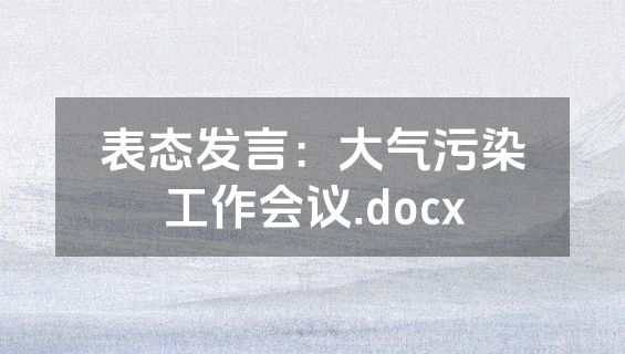 表态发言：大气污染工作会议.docx