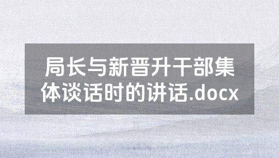 局长与新晋升干部集体谈话时的讲话.docx