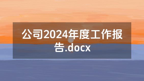 公司2024年度工作报告.docx