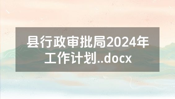 县行政审批局2024年工作计划..docx