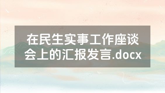 在民生实事工作座谈会上的汇报发言.docx