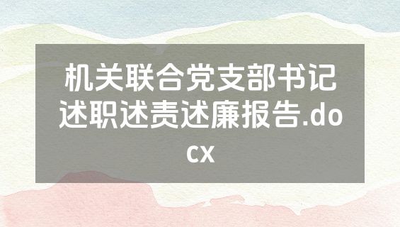 机关联合党支部书记述职述责述廉报告.docx