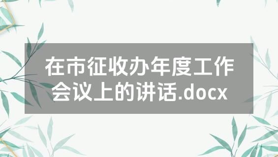 在市征收办年度工作会议上的讲话.docx