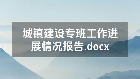 城镇建设专班工作进展情况报告.docx