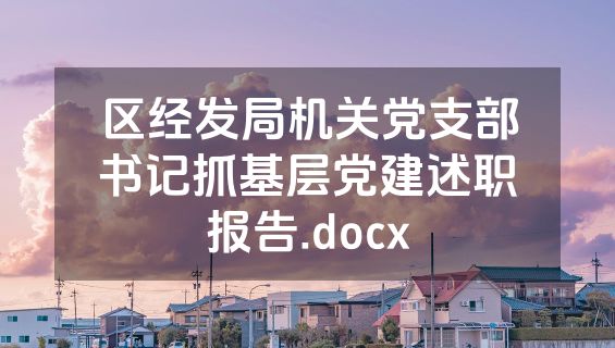 区经发局机关党支部书记抓基层党建述职报告.docx