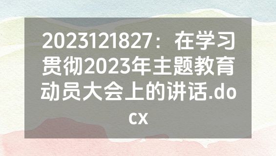 2023121827：在学习贯彻2023年主题教育动员大会上的讲话.docx