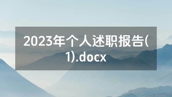 2023年个人述职报告(1).docx