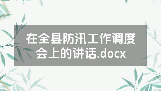 在全县防汛工作调度会上的讲话.docx