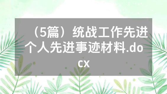 （5篇）统战工作先进个人先进事迹材料.docx
